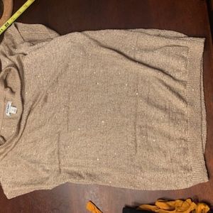 Short sleeve glitter sweater